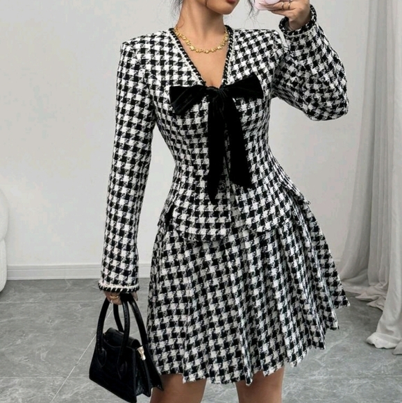 Jackets & Blazers - Women's Bow Tie Cardigan Elegant Cinched Waist Jacket